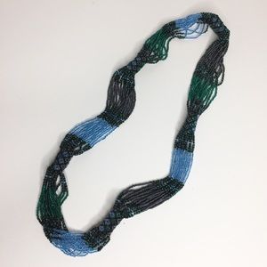 SALE ♦️ 3/$25 Necklace handmade beaded black blue